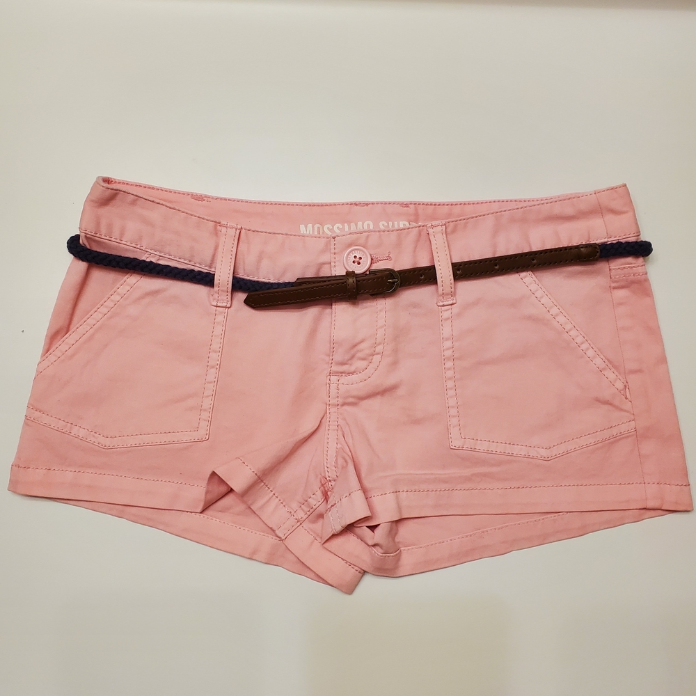 Mossimo Supply Co. Pink Jean Shorts with Brown Belt